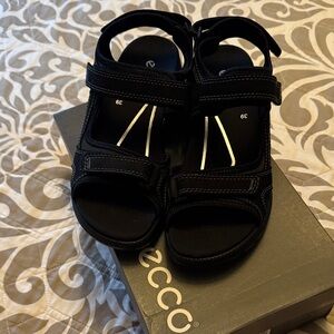 Ecco Women's Black Sandals with Velcro Straps